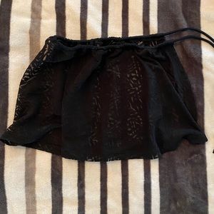 Black lace swim bottom coverup skirt,   size S/M